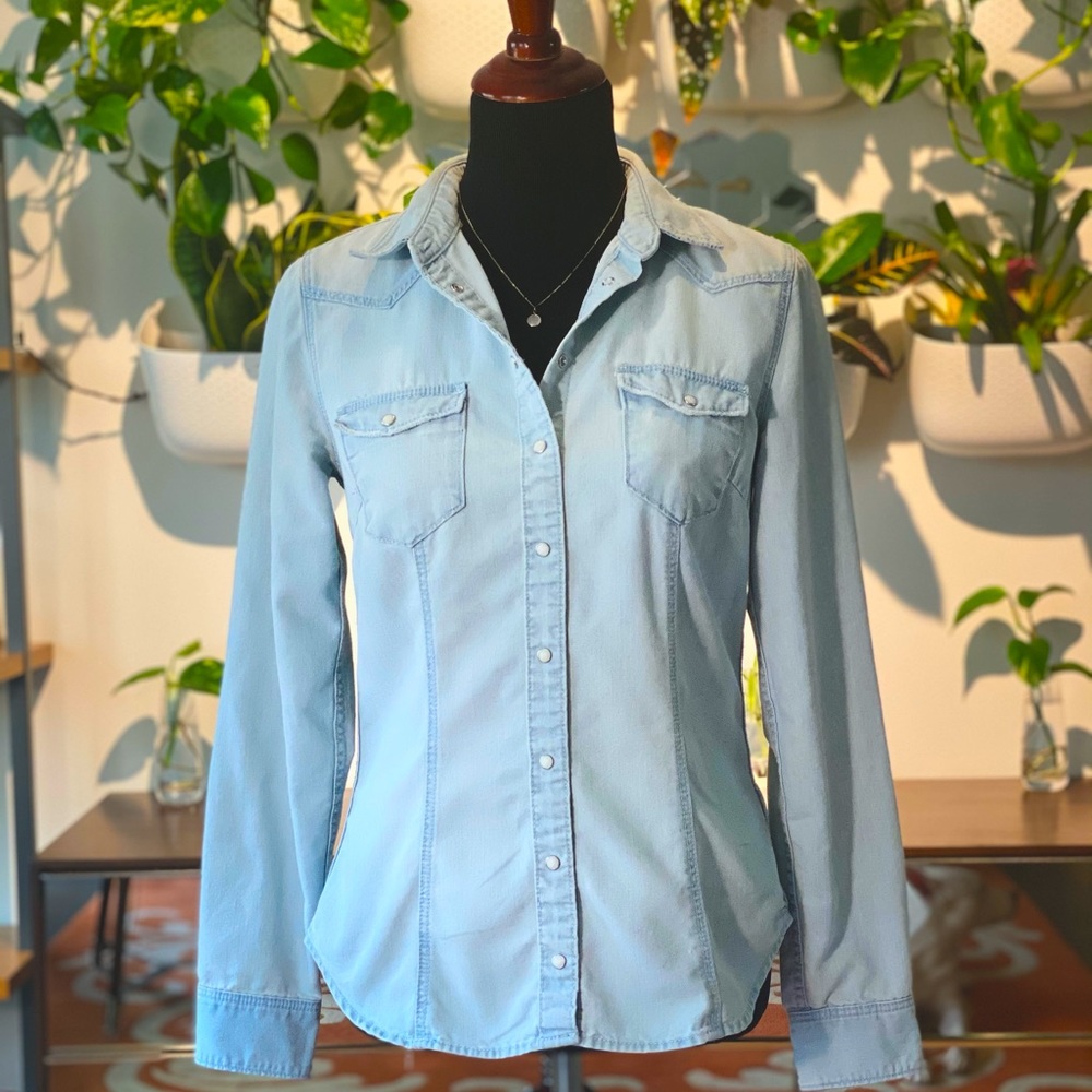 Denim Pearl Snap
